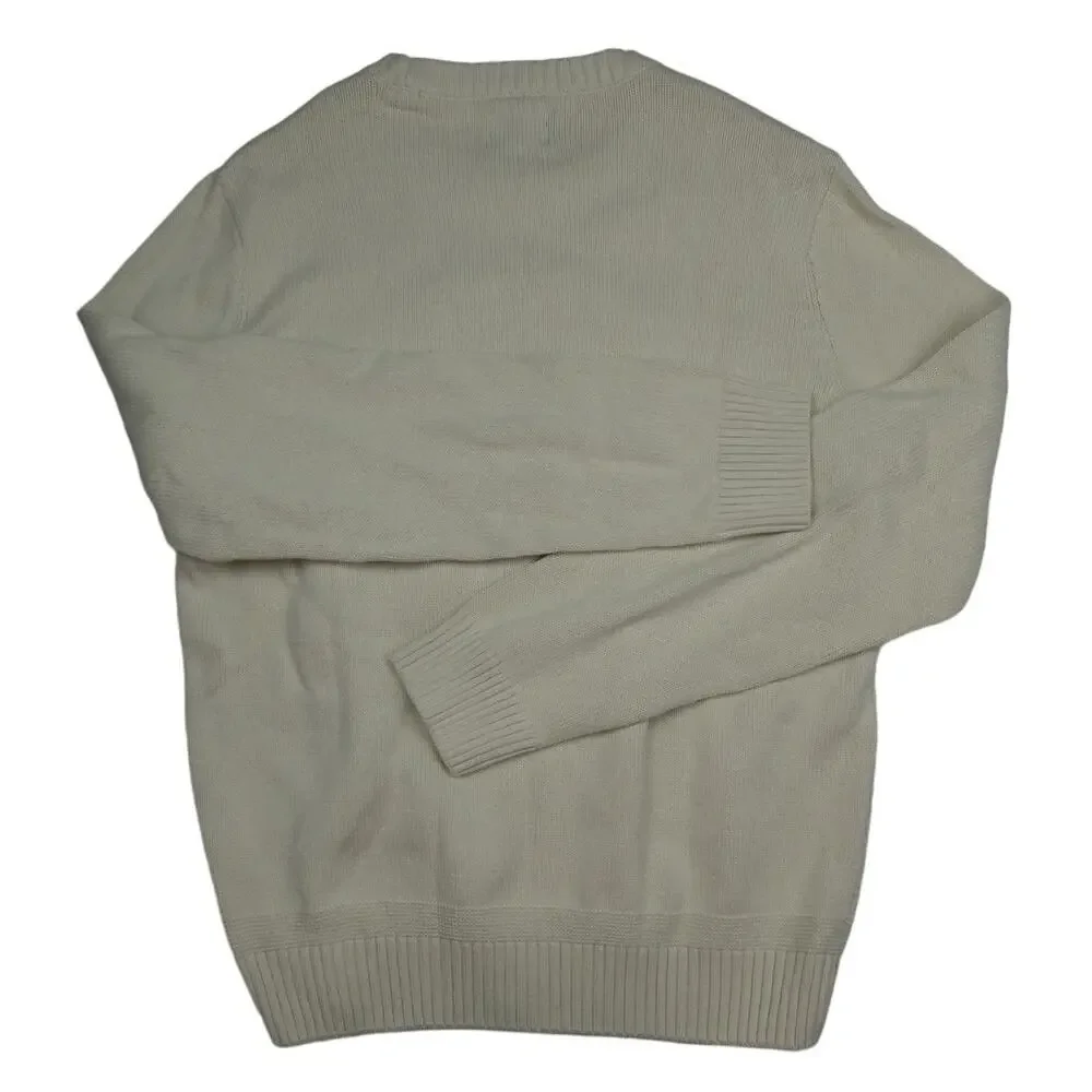 Ben Sherman Men Fisherman Cable-knit Sweater medium Ivory Crewneck Pullover NWT